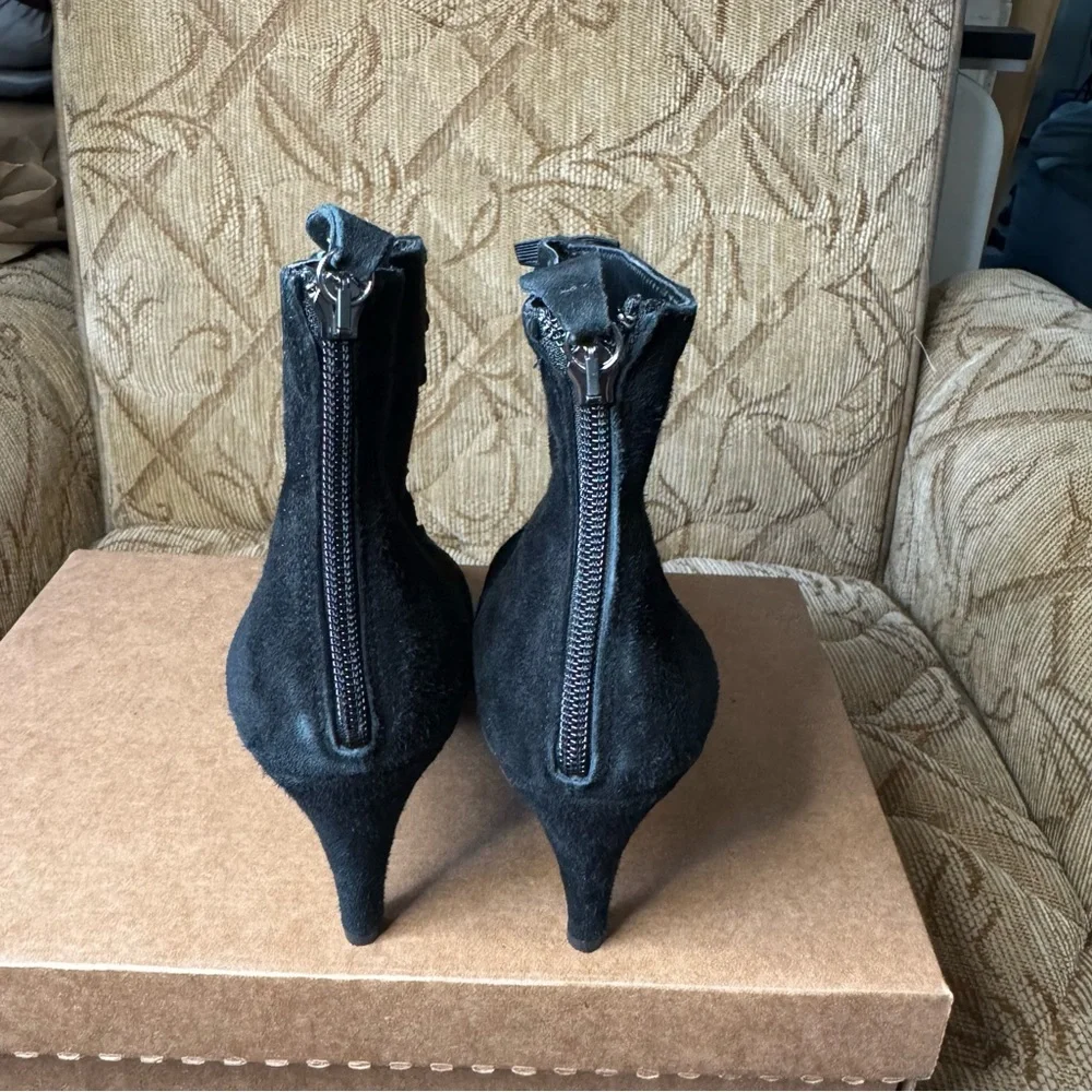 Anne Fontaine Suede Grosgrain‎ Trim Lace-Up Boots Size EU 40 Excellent!